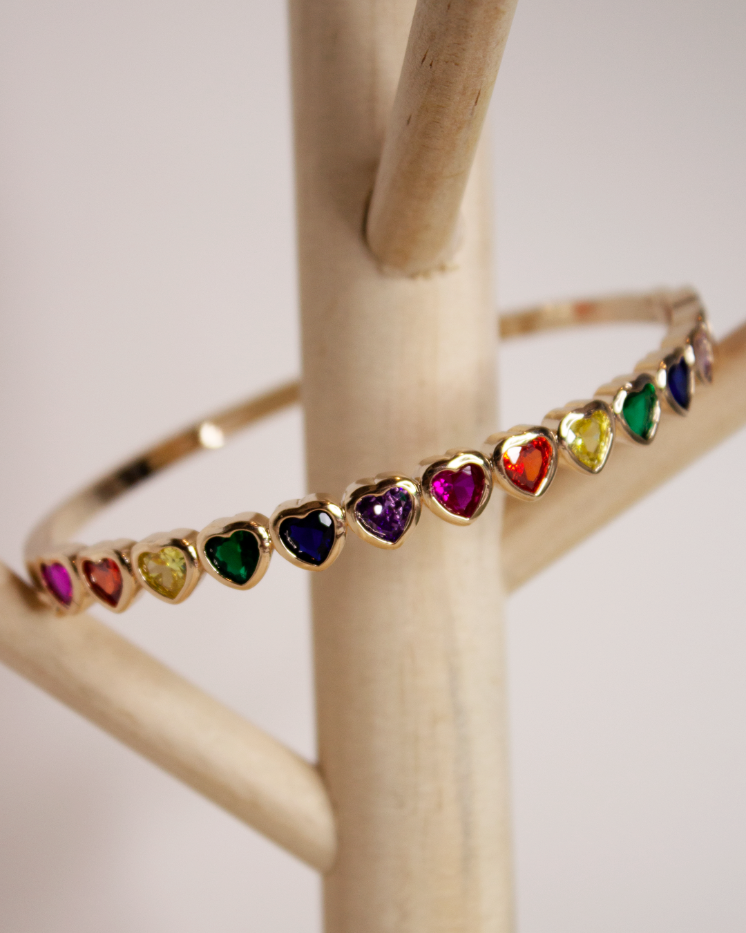 Bracelete Folheado - Corações | Ouro 18k e Zircônia