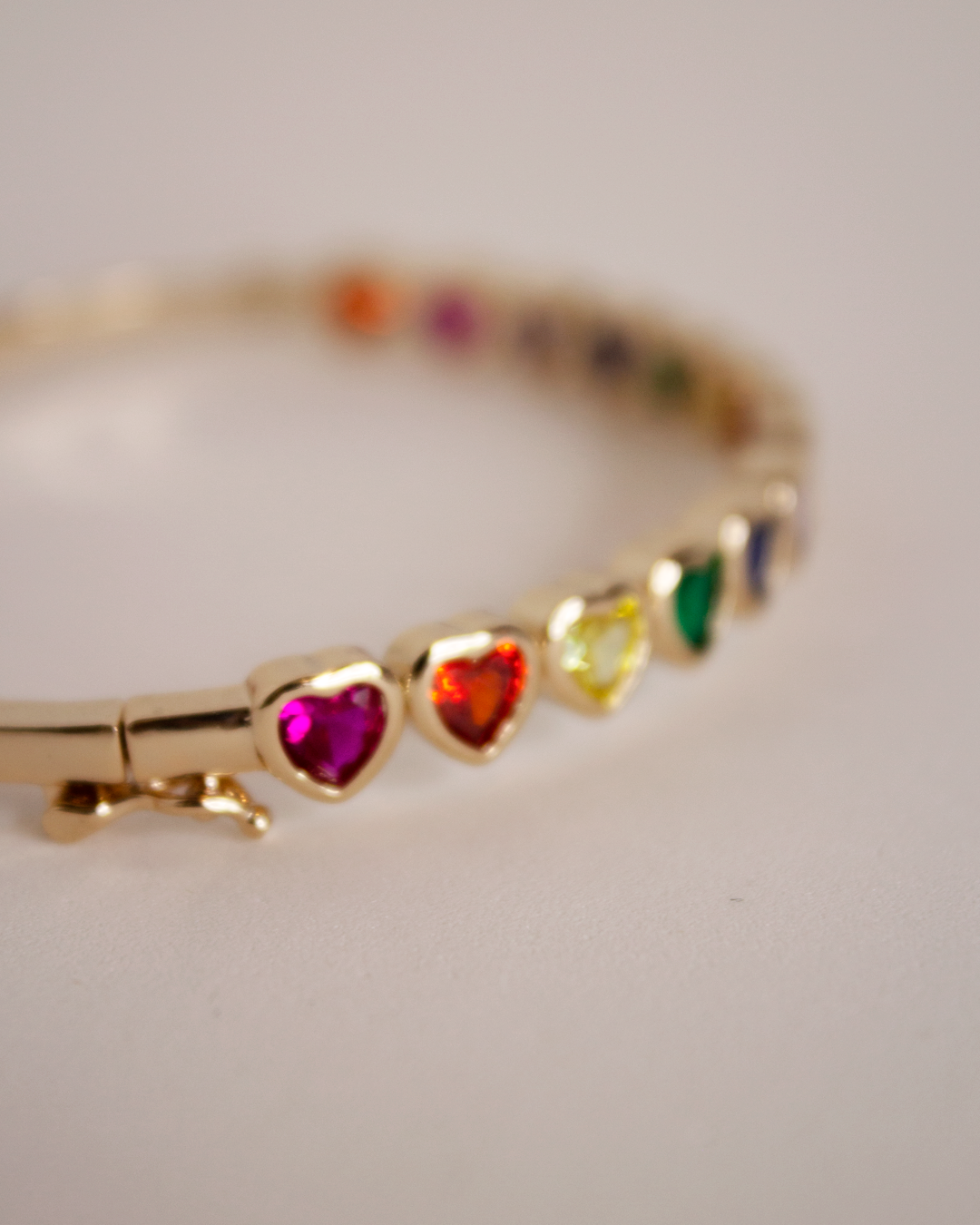 Bracelete Folheado - Corações | Ouro 18k e Zircônia
