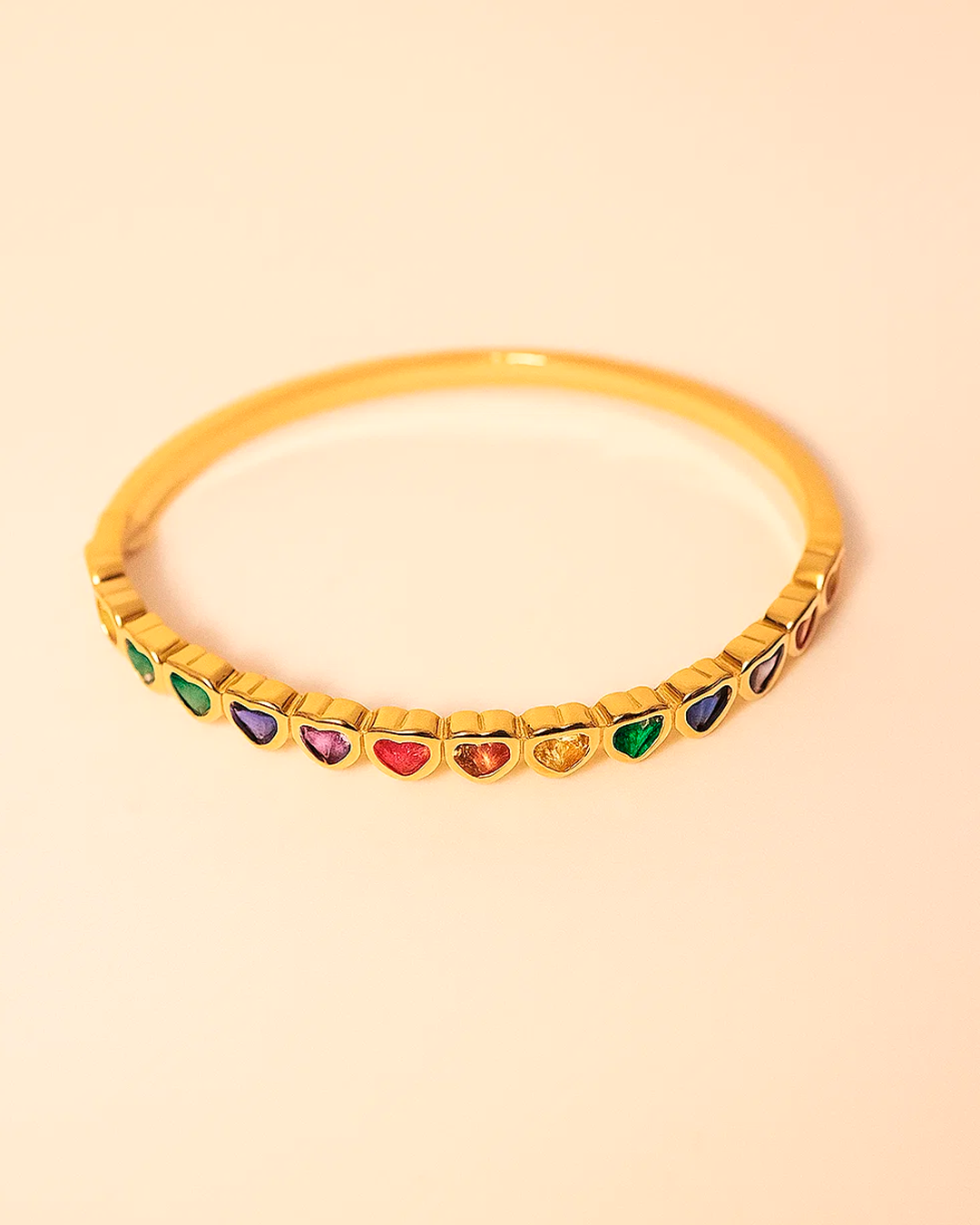 Bracelete Folheado - Corações | Ouro 18k e Zircônia