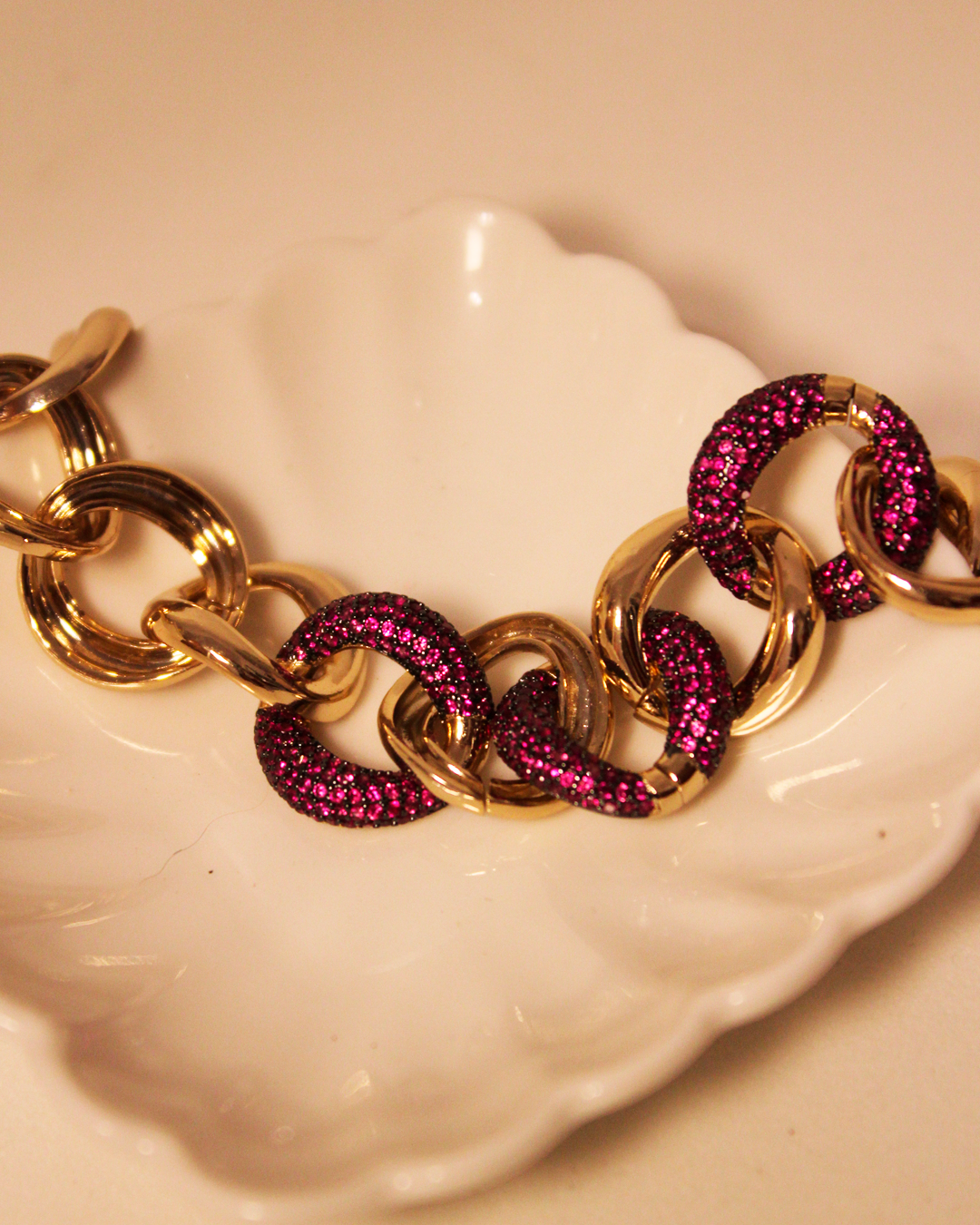 Pulseira Elos Blueberry | Ouro 18k e Cravejada