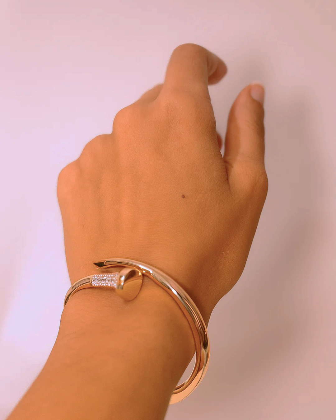 Bracelete Folheado - Prego | Ouro 18k e Zircônia