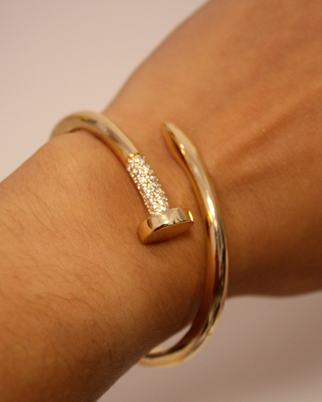 Bracelete Folheado - Prego | Ouro 18k e Zircônia
